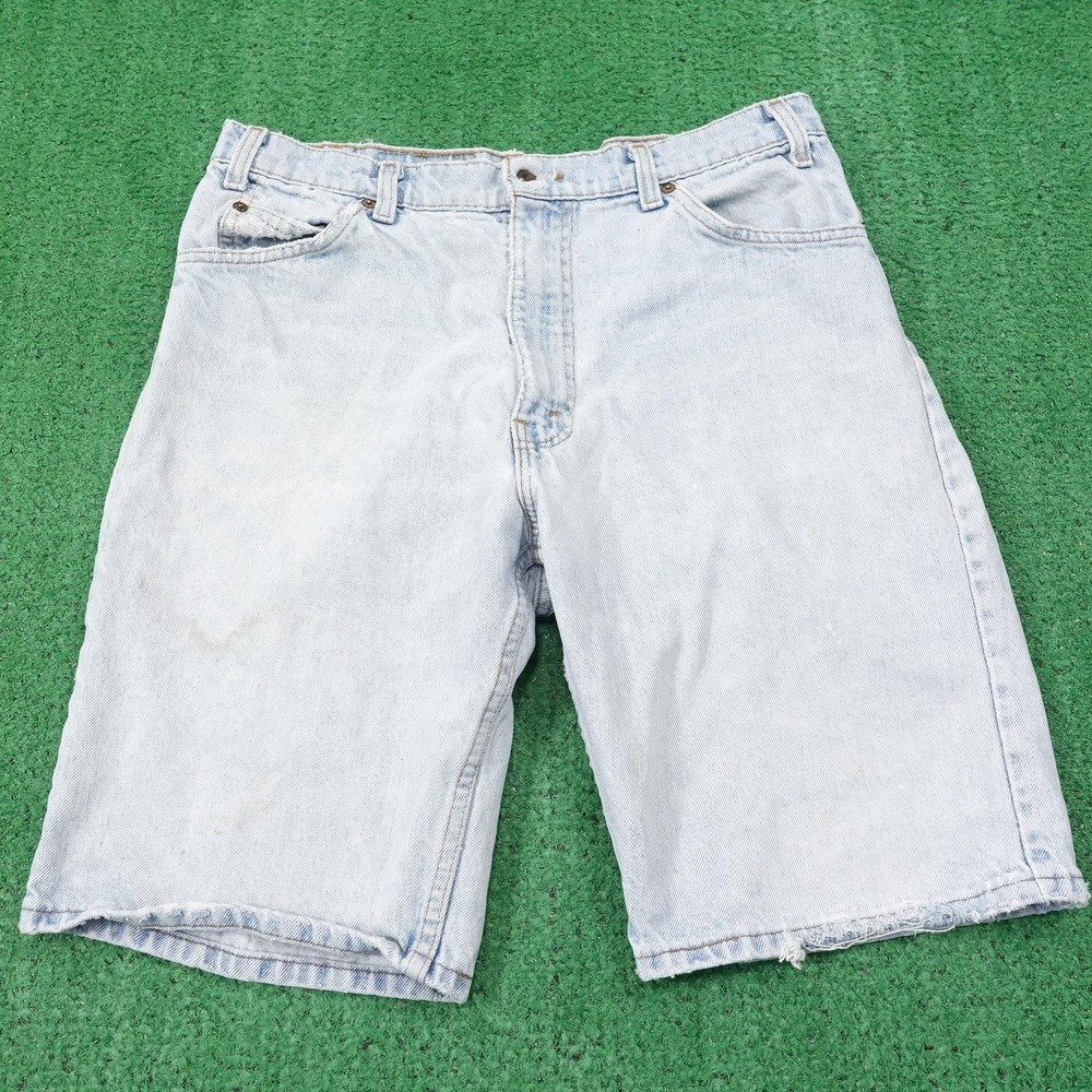 Vintage Levi's 550 Jean Shorts Mens 34 (33) Denim Relaxed Fit Orange Tab USA